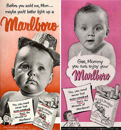 retro marlboro ad with children and smoking